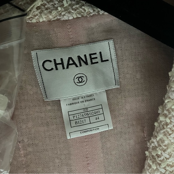 ❌SOLD❌ CHANEL 1999 SS Vintage Pink Beige Tweed Jacket CC Logo FR44 Large L Auth - Picture 6 of 17